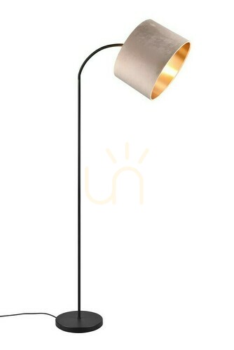 Check Trio JULIETA floor lamp with beige velvet shade, black E27 419090144