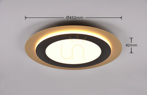 Trio MORGAN 641519280 black and gold LED ceiling light 45 cm with remote control small 6