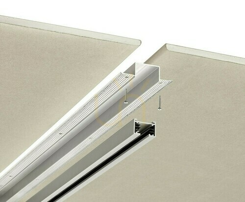 Check Trio DUOLINE 703809 recessed track mounting profile, aluminium, 115 cm