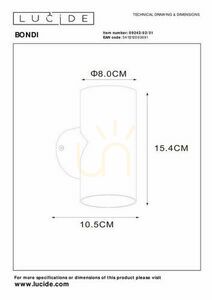 Lucide BONDI White Aluminium 2-Light GU10 Wall Lamp 09242/02/31 small 4