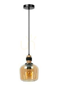 Lucide Ilona Black Glass Retro Pendant Light E27 18 cm 45408/18/62 small 1