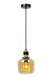 Lucide Ilona Black Glass Retro Pendant Light E27 18 cm 45408/18/62 small 0