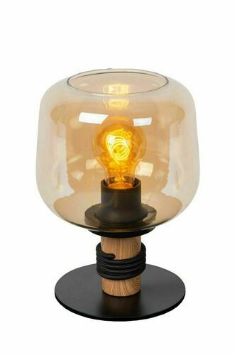 Check Lucide Ilona Table Lamp Black Glass Metal Retro E27 45508/01/62