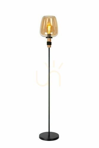 Check Lucide ILONA Amber/Black Retro Floor Lamp 45708/01/62