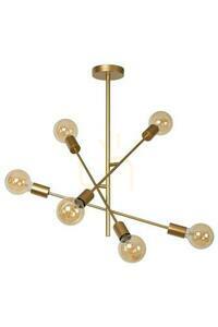 Lucide LESTER 21119/06/02 matt gold metal ceiling light, 6×E27 small 1