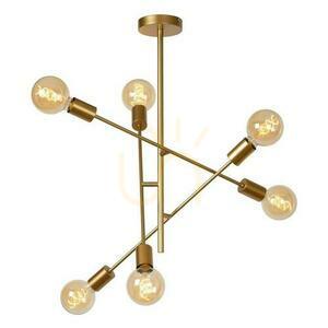 Lucide LESTER 21119/06/02 matt gold metal ceiling light, 6×E27 small 4