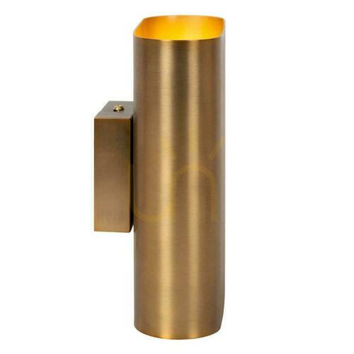 Check Lucide OVALIS Wall Light Matt Gold Metal 2xE14 12219/02/02