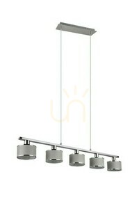 Trio KAPRUN 311600506 pendant light, chrome and grey, 92 cm, 5×E14 small 4