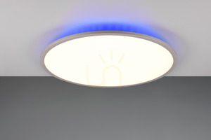Trio YUMA 641719287 LED ceiling light, titanium finish, 60 cm, CCT and RGB small 7