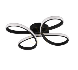 TRIO FLY 645610132 LED ceiling light, matt black, 40 cm, 3000 K small 5