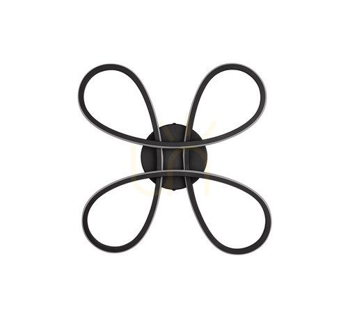 Check TRIO FLY 645610132 LED ceiling light, matt black, 40 cm, 3000 K