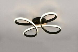 TRIO FLY 645610132 LED ceiling light, matt black, 40 cm, 3000 K small 3