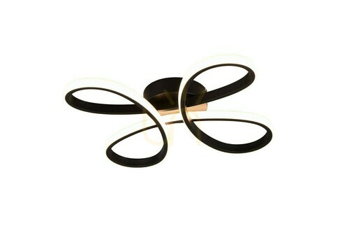 Check TRIO FLY 645610132 LED ceiling light, matt black, 40 cm, 3000 K