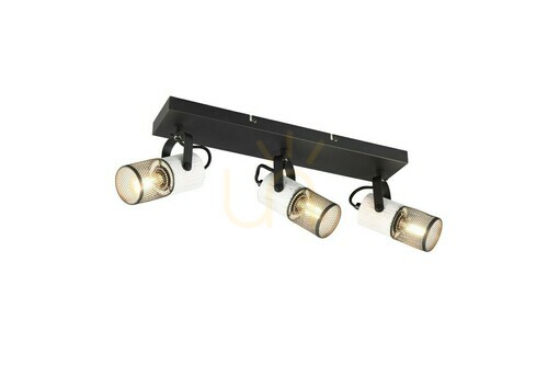 Check Trio TOSH black and white 3 × E14 ceiling spotlight 804300334