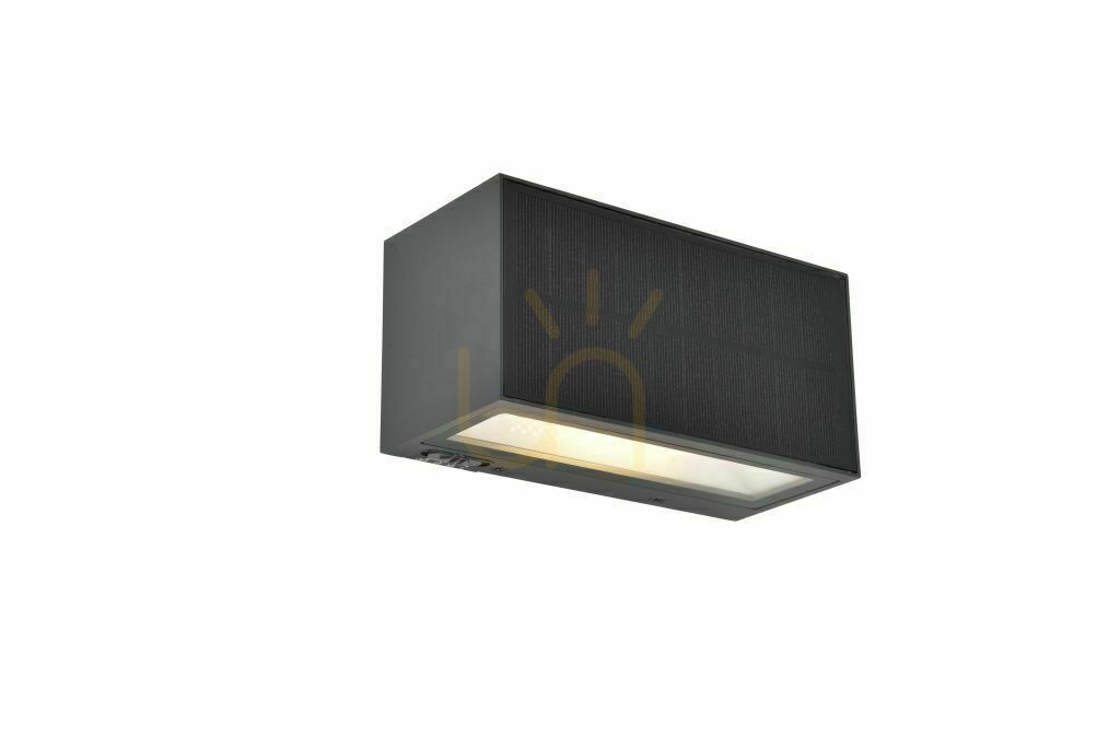 LUTEC INKA 6989101118 Hybrid Solar Outdoor Wall Light LED 9 W Dark Grey IP44