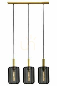 Lucide Corina 3-Light Black Gold Textile Japandi Pendant Lamp 03447/03/30 small 0