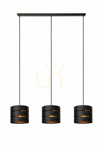 Check Lucide ROSAS 3-Light Black Gold Metal Pendant Lamp 21433/03/30
