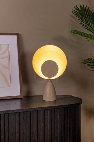 Check Lucide CASTAMAR taupe LED table lamp 8 W 2100 K 40 cm 34552/03/41