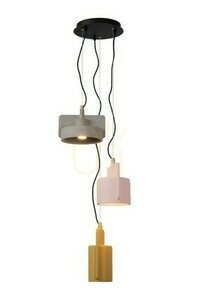 Lucide NINJA 3-Light Black Concrete Japandi Pendant Light small 0