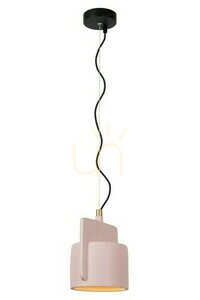 Lucide NINJA Pendant Light Pink Concrete Japandi E27 small 0