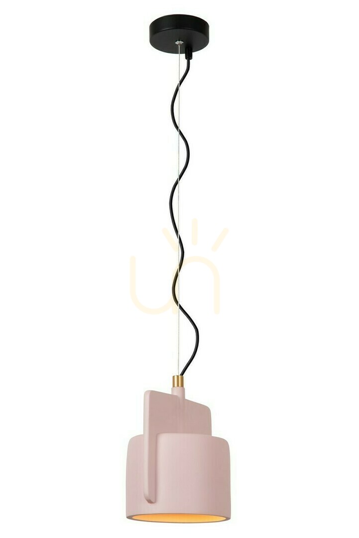 Pendelleuchte Lucide NINJA Rosa Schwarz Beton Japandi E27