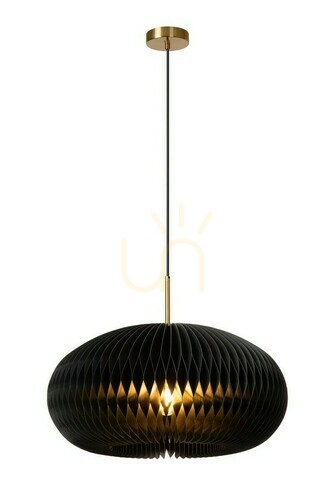 Check Lucide Armoni Black Paper Pendant Light 52 cm