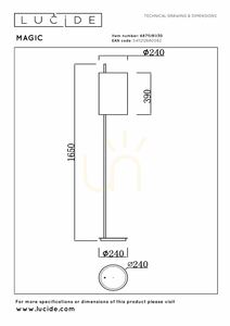 Lucide MAGIC floor lamp with linen shade, black and cream, 165 cm, E27, 68711/81/30 small 5