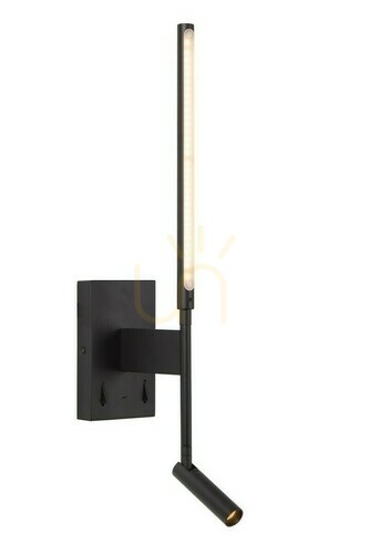 Check Lucide Finan Black LED Wall Light 2-Light Modern Aluminum