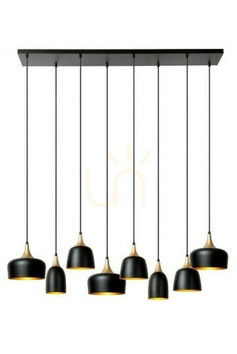 Check Lucide Chayanne Black 8-Light Pendant Lamp Aluminum Modern