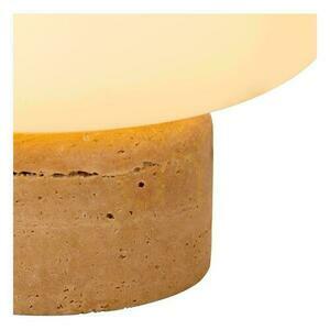 Lucide ANSTON opal glass and travertine table lamp 1xE14 05552/01/61 small 1