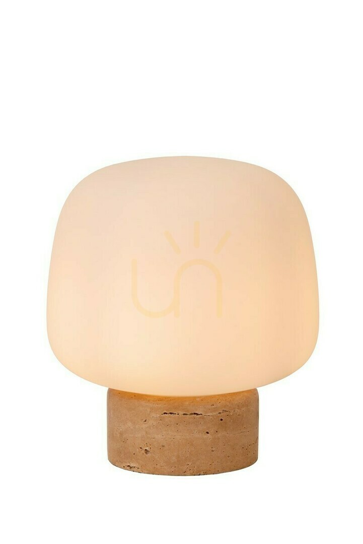 Lucide Anston Gray Marble Glass Table Lamp Japandi