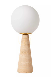 Lucide EVIN table lamp 05551/01/61 – opal glass and travertine, E27 small 4