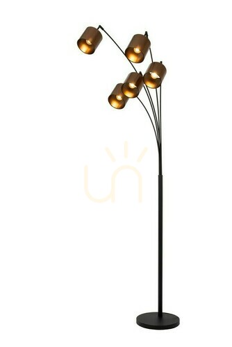 Check Lucide RANKOS Black Metal 5-Light Floor Lamp