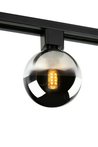 Check Lucide Track Tycho Black Glass Aluminum Single-Phase Track Light