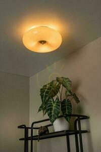 Lucide SENTINO Flush Ceiling Light Ø 30 cm 3xG9, Taupe Glass, Brass Accent, Retro 10125/30/41 small 1