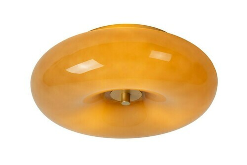 Check Lucide Sentino Retro Plafond 3-Licht Grijs Goud Glas Metaal 29,5 cm