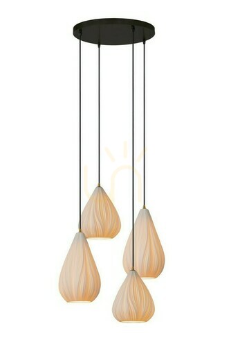 Check Lucide CINZIA White Porcelain Japandi Pendant Light 4-Light 40 cm