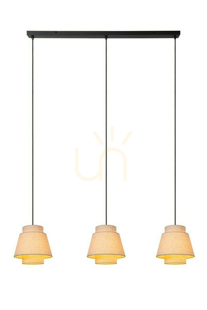 Lucide Tribute Beige Fabric Japandi 3-Light Pendant Lamp