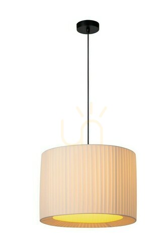Check Lucide Fold White Fabric Japandi Pendant Light 40 cm