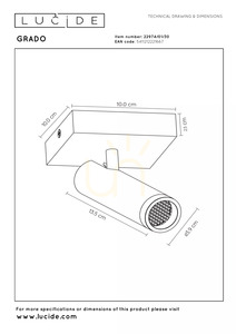 Lucide GRADO black ceiling spotlight 1×GU10 MR11 22974/01/30 small 5