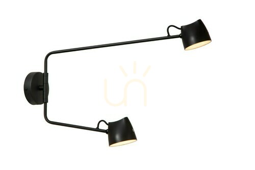 Check Lucide MILNE Black LED Wall Light 2-Light Modern Metal