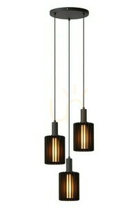 Lucide Lambres Black 3-Light Pendant Lamp Aluminum Modern small 0