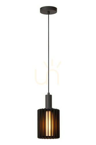 Check Lucide Lambres Black Aluminum Pendant Light E27 15 cm