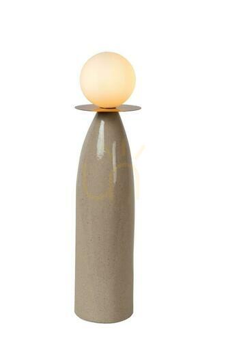 Check Lucide Figaro Japandi Grey Porcelain Glass Table Lamp 48.8 cm