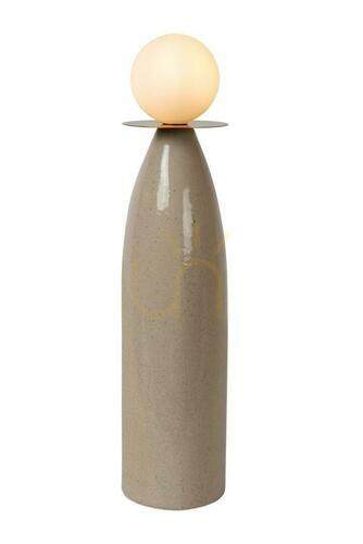 Check Lucide Figaro Gray Japandi Table Lamp Porcelain Glass 53.5 cm