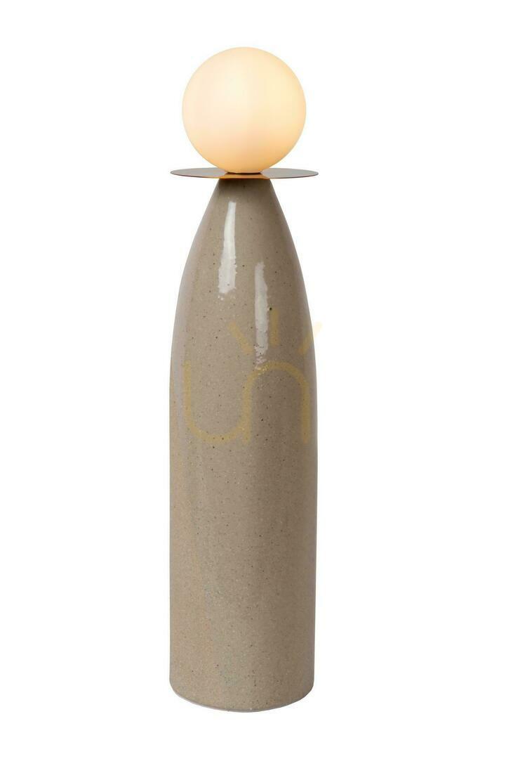 Lucide Figaro Gray Japandi Table Lamp Porcelain Glass 53.5 cm