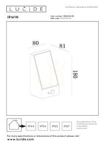 Lucide IRWIN black solar outdoor wall light LED 2 W 3000 K IP54 with sensors 15816/02/30 small 4