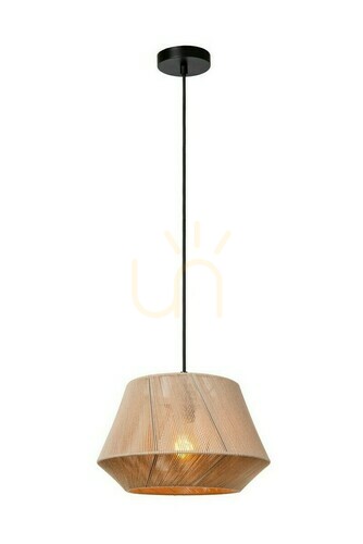 Check Lucide Jessica Pendant Light Grey Cotton Japandi 30 cm