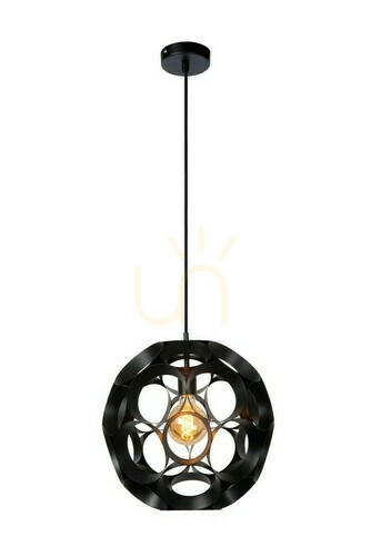 Check Lucide Hannelore Black Metal Pendant Light 40 cm