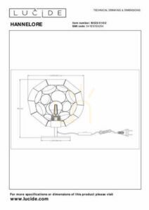 Lucide Hannelore Gold Metal Table Lamp E27 25 cm small 1